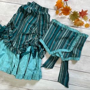 Bodyline bustle skirt and corset set, gothic-lolita, egl, teal, size M